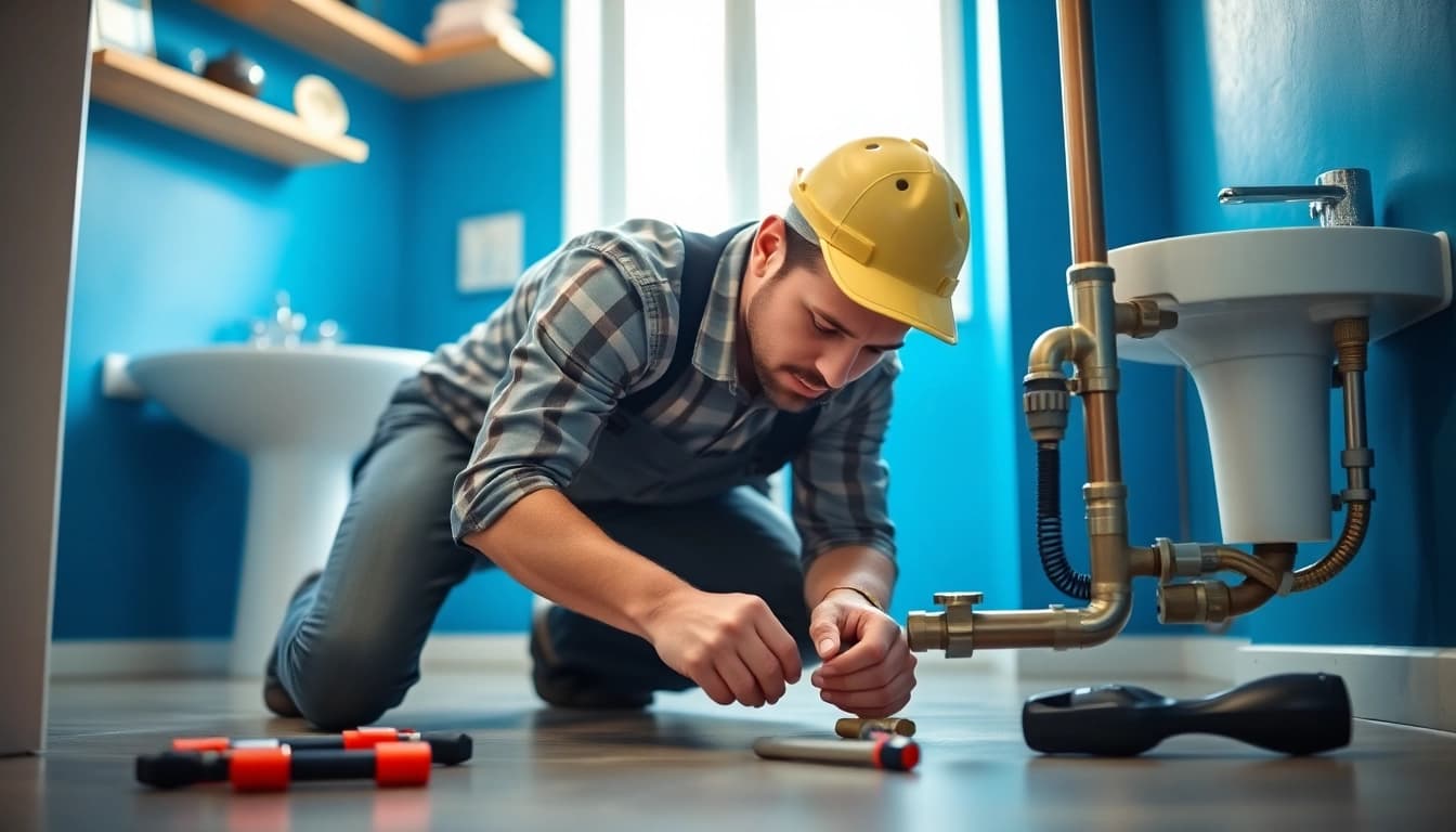 Enhance your home with whole house repiping services Clearwater FL by a professional plumber at work.