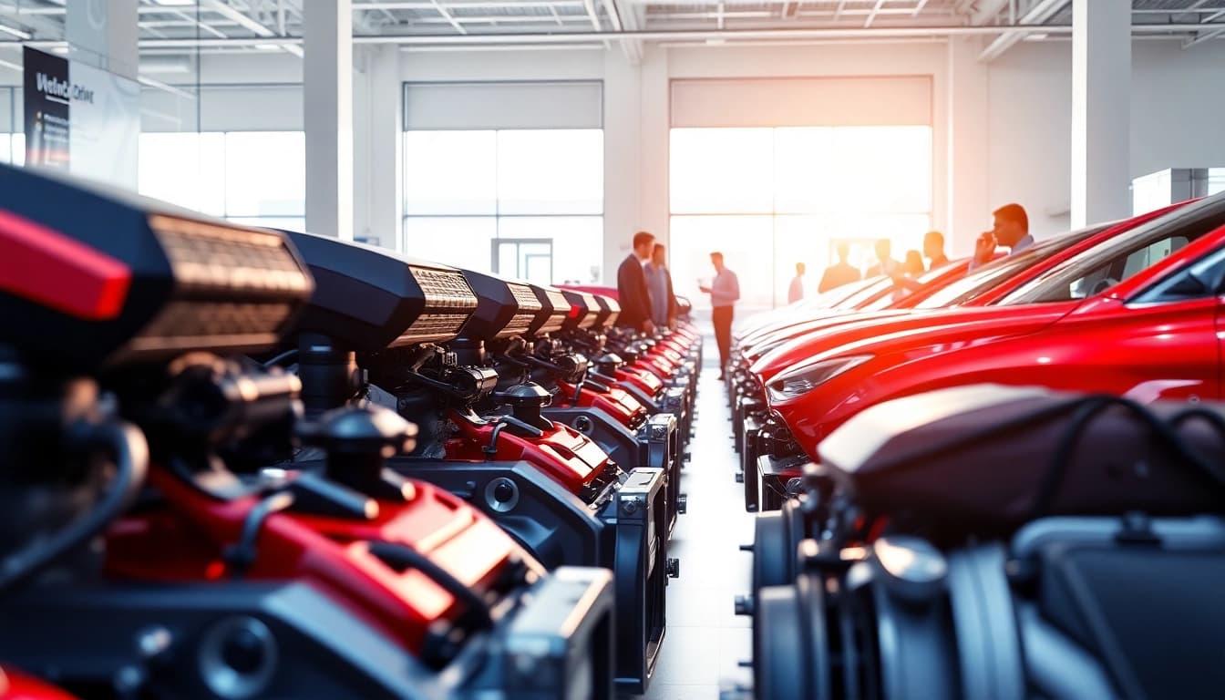 Discover options of used engines available in a vibrant automotive dealership.