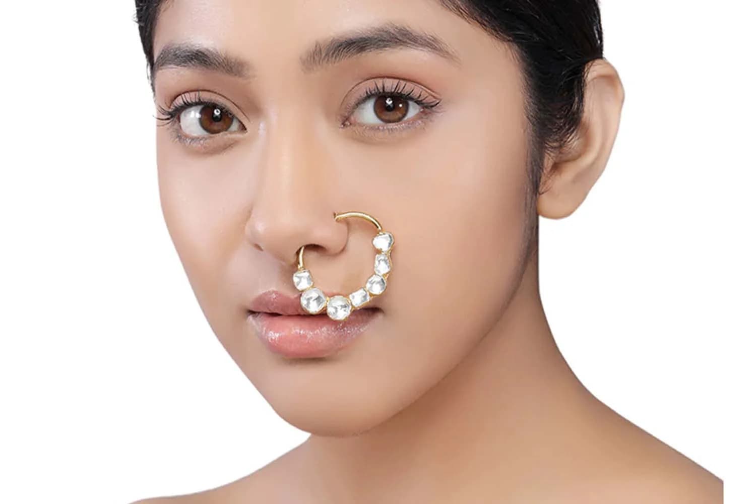 Nose Hoop with Diamond | 18ct Gold Swiss Luxury by Cervin Blanc