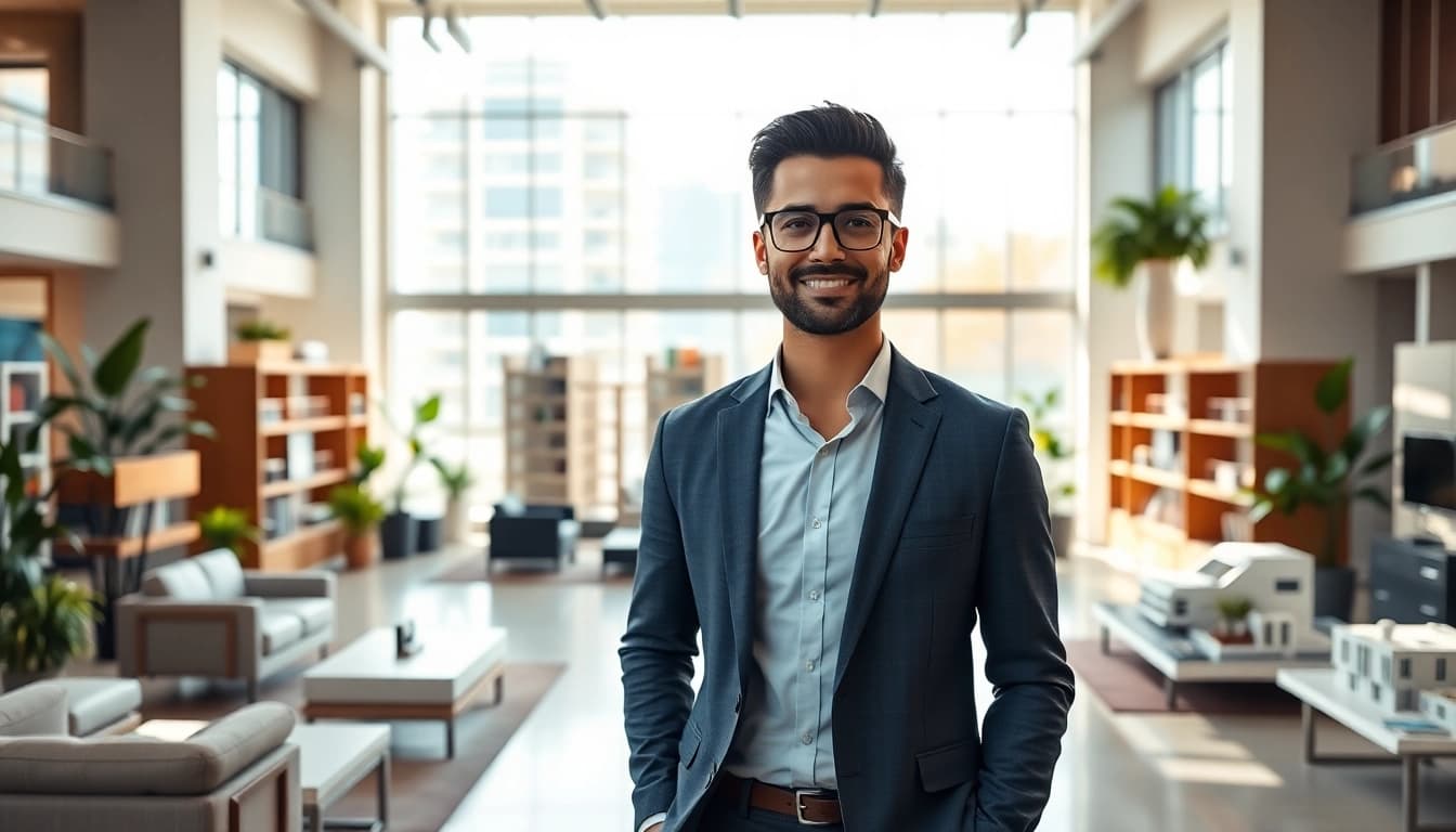 View a professional real estate advisor in a bright showroom at https://newdeveloperlaunch.sg.