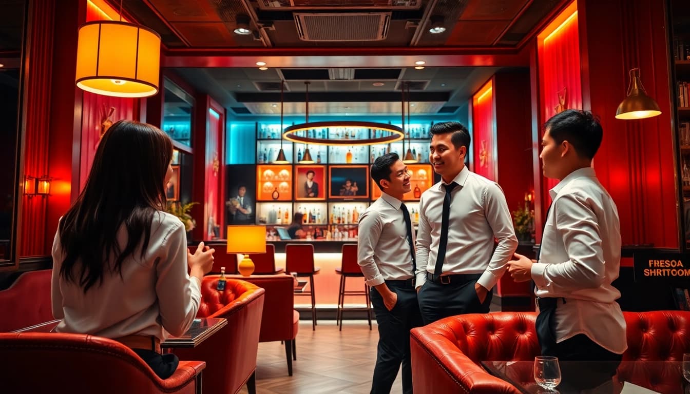 Suwon셔츠룸's elegant interior showcasing attractive staff and lively atmosphere