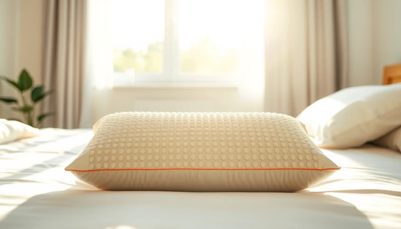 Akupressurkissen auf einem Bett, präsentiert in einer entspannenden Umgebung.
