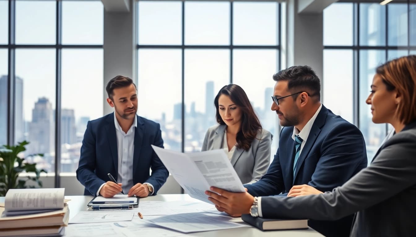 Debt collection UK professionals collaborating efficiently in a modern office environment.