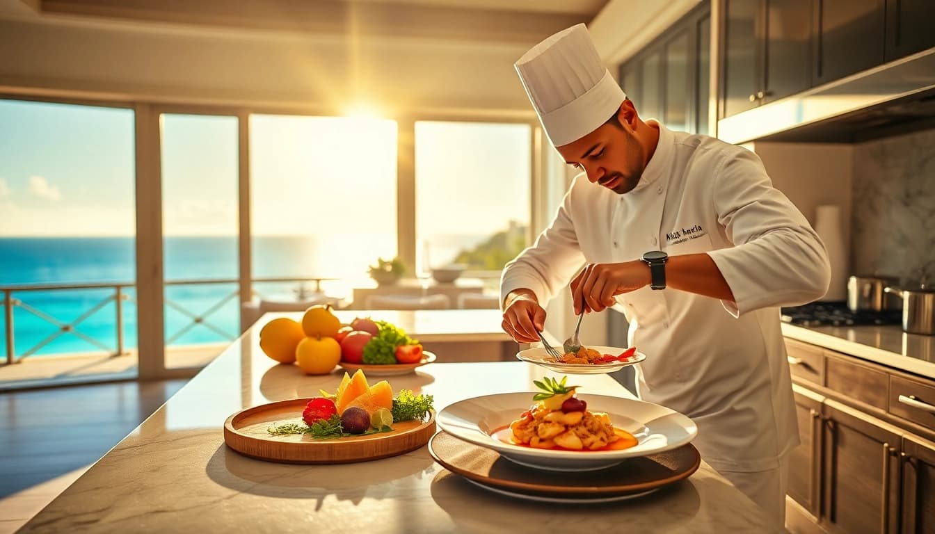 Transform your culinary experience with Private chef Sint Maarten creating gourmet dishes.