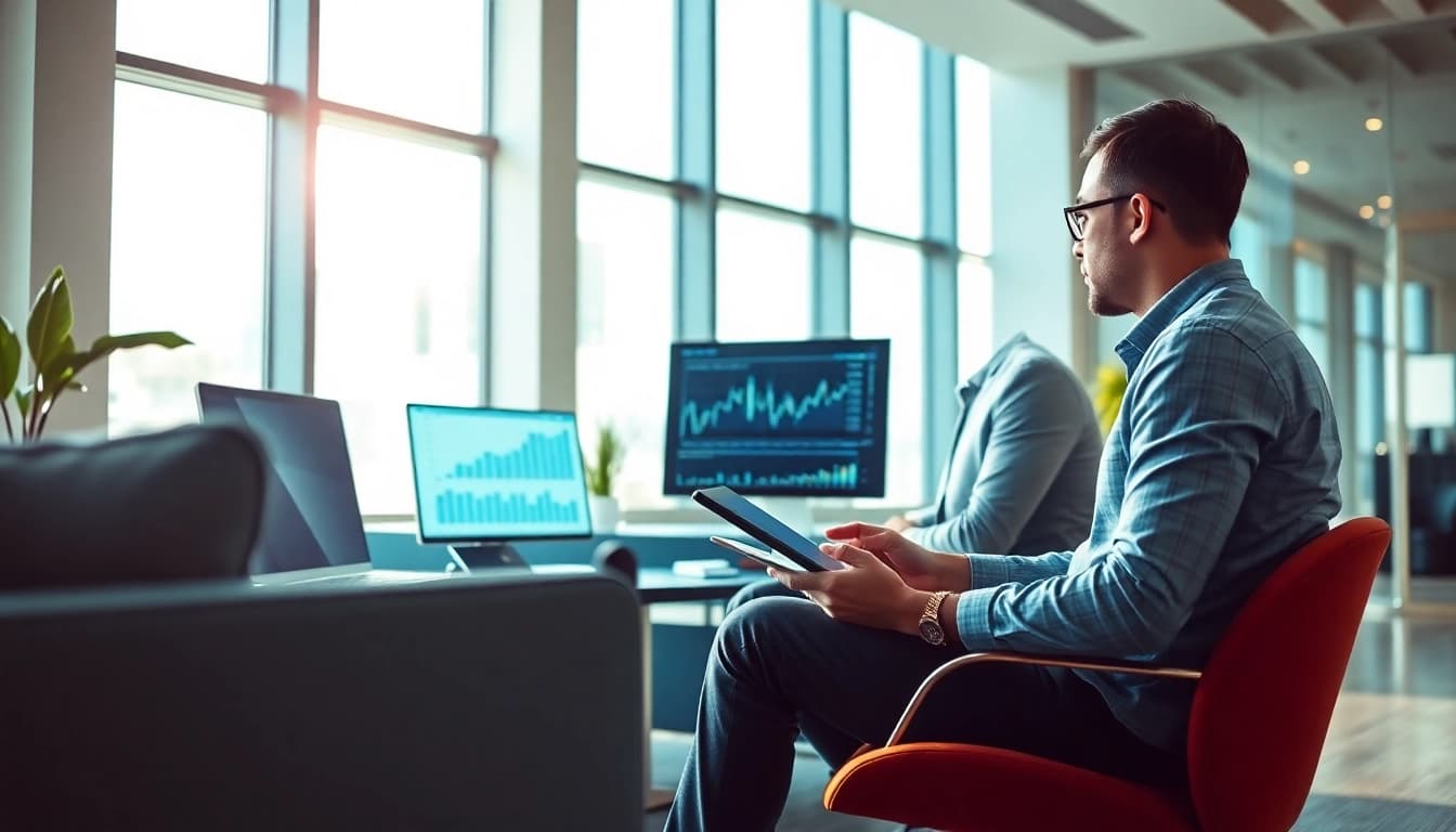 BOX138 financial advisor consulting with a client in a modern office