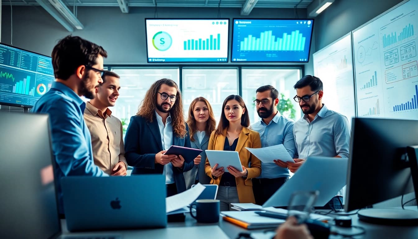 Enhancing software quality at https://xqa.ca with a dedicated testing team in a modern workspace.