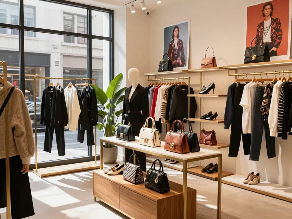 Shop trendy high-quality 레플리카 사이트 fashion items in a stylish urban boutique.