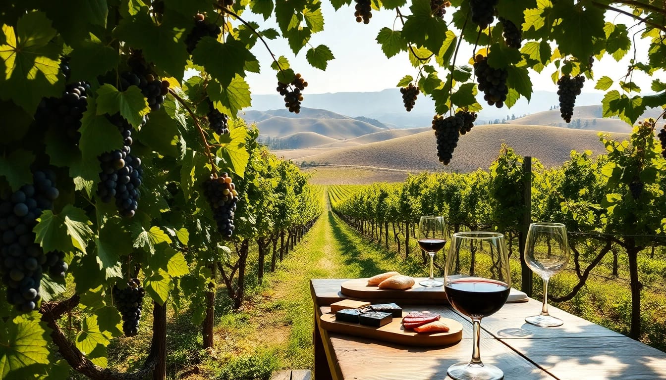 Explore the serene landscape of best california wineries featuring lush vineyards and tasting tables.