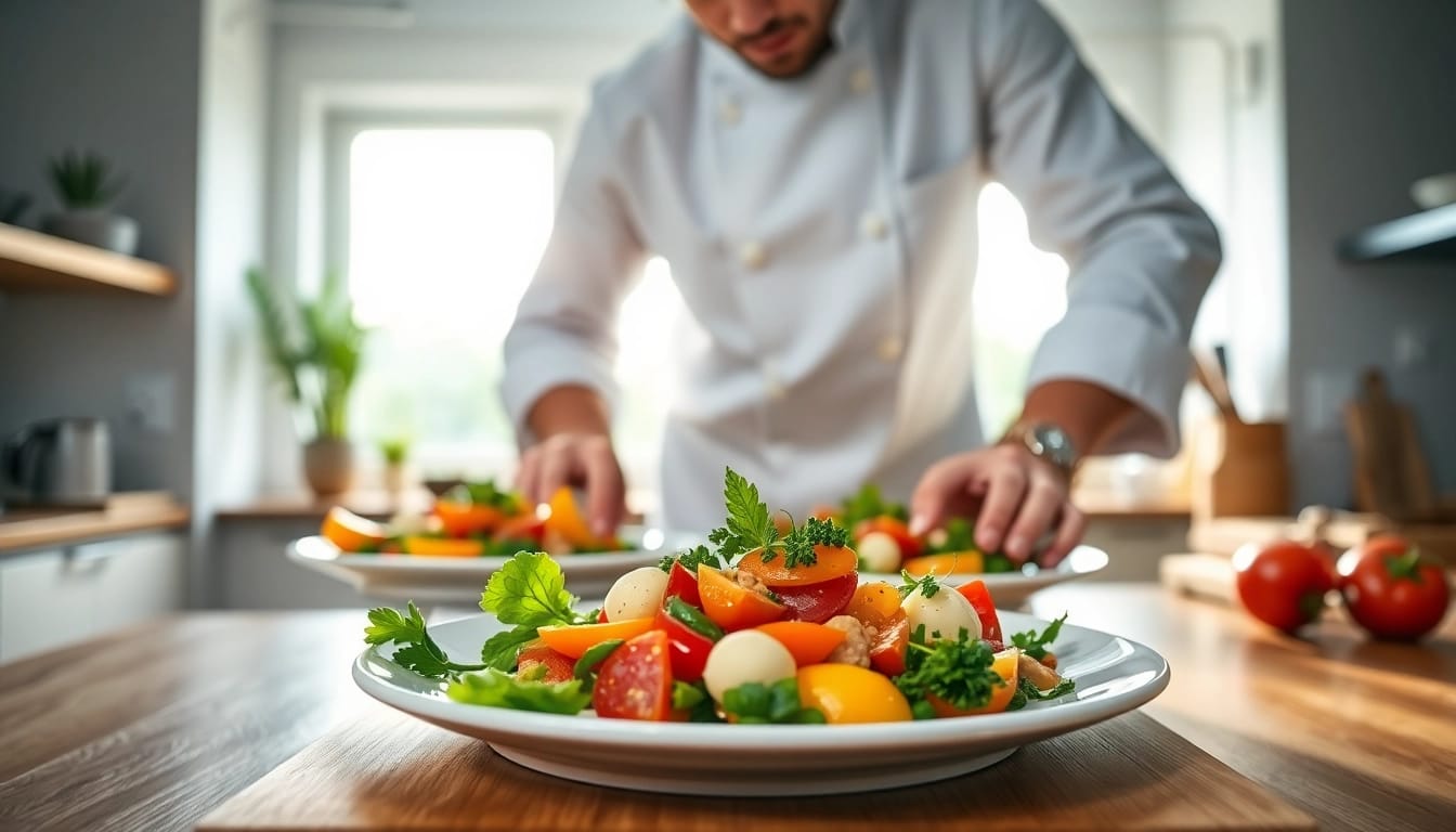 Prepare an exquisite dish with dishfacts using fresh ingredients and culinary skills.