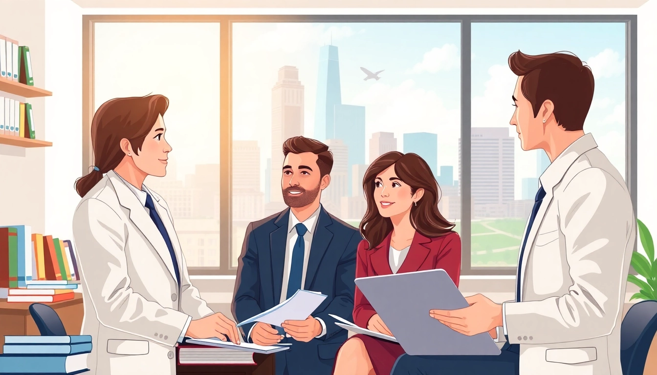 Engage with Atlanta Accident Lawyers discussing cases in a professional office environment.