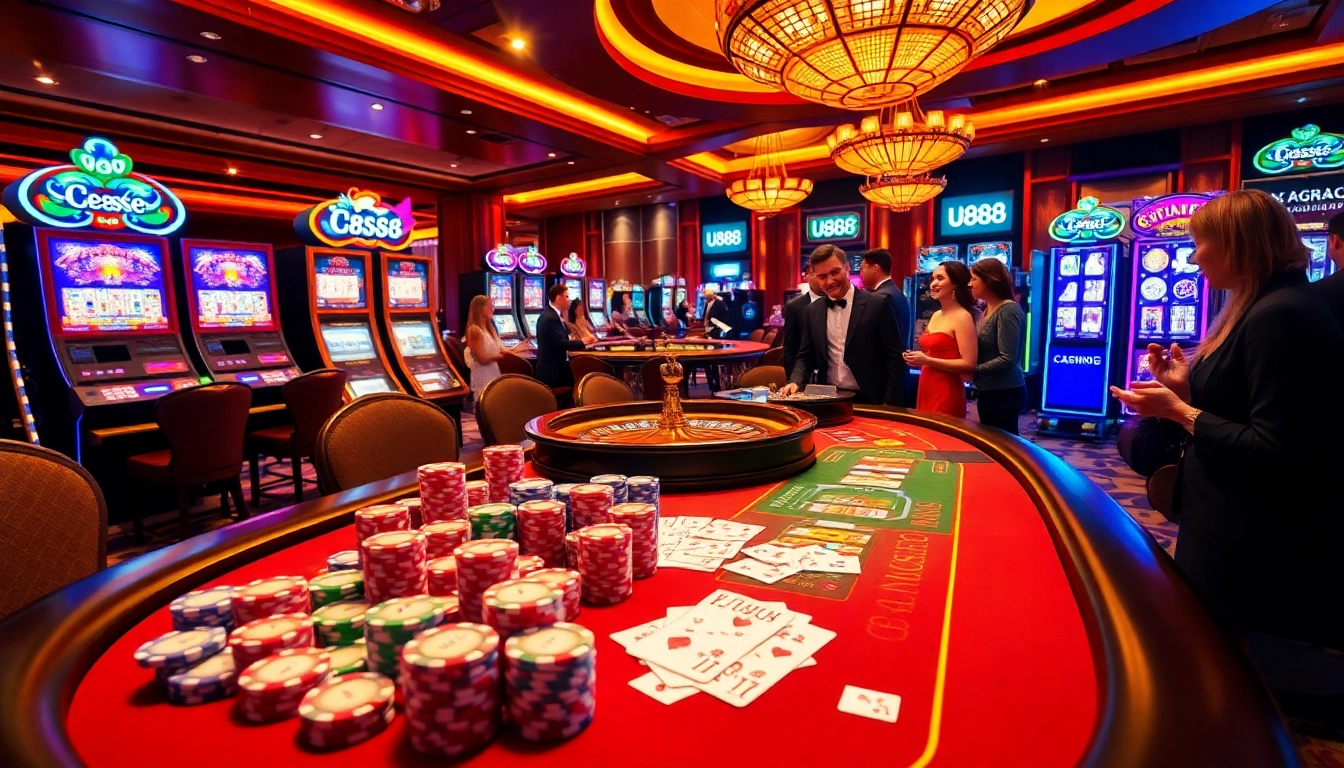 Experience high-stakes excitement at U888's vibrant gaming tables and roulette wheel.