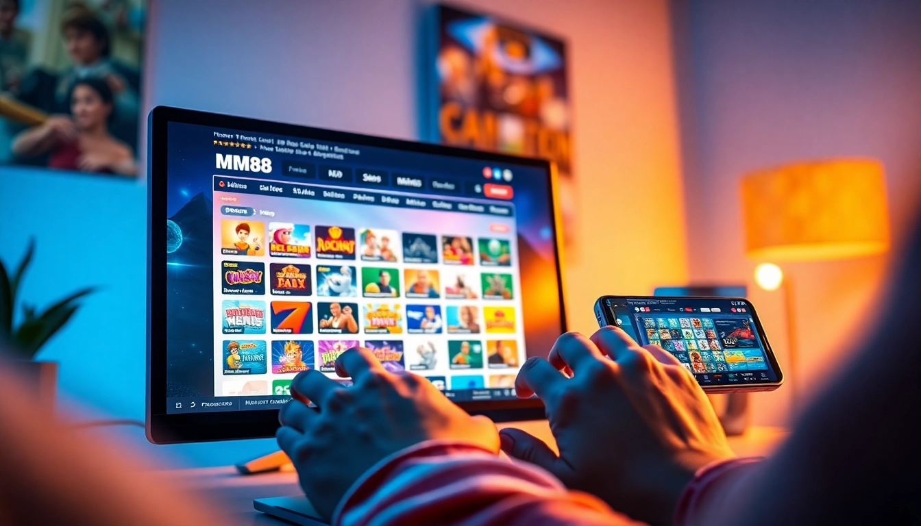 MM88 online gaming interface showcasing user-friendly design on multiple devices.