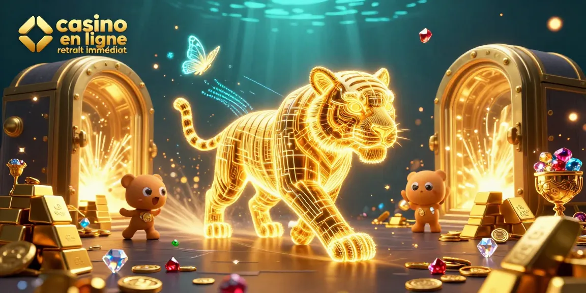 Gagnez avec le casino en ligne retrait immédiat à travers une scène animée de chiffres et trésors pendants.