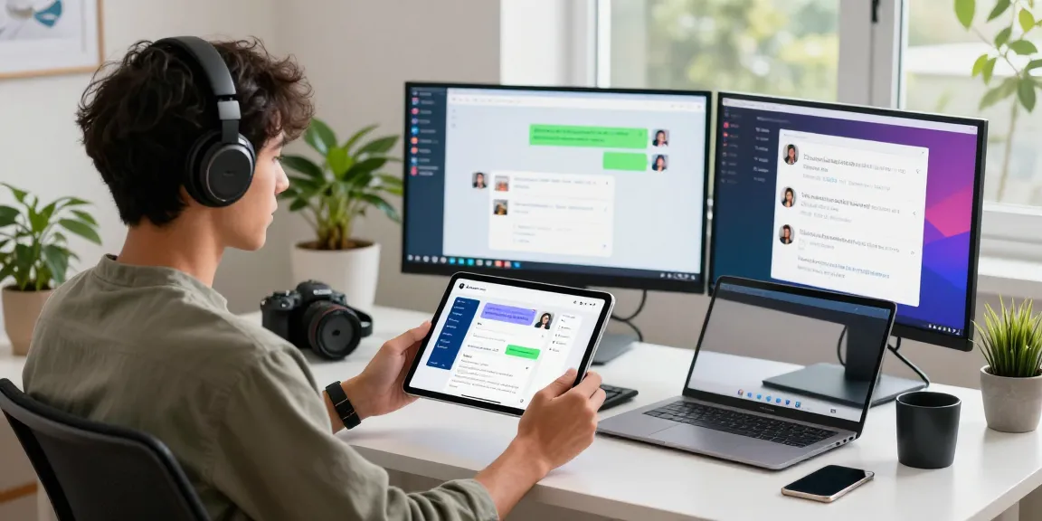 Engaging with 纸飞机中文版 app in modern home office.