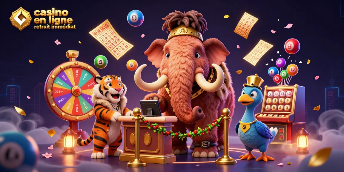 Profitez d'une expérience de jeu immersive avec le casino en ligne retrait immédiat à travers une illustration colorée.