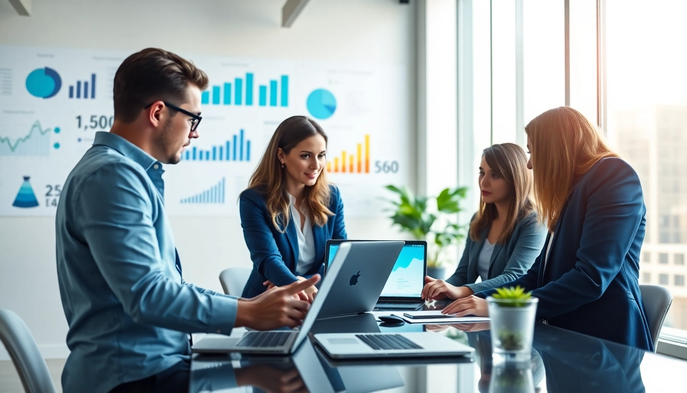Rankingo - profesjonalny zespół marketingowy analizujący dane w nowoczesnym biurze