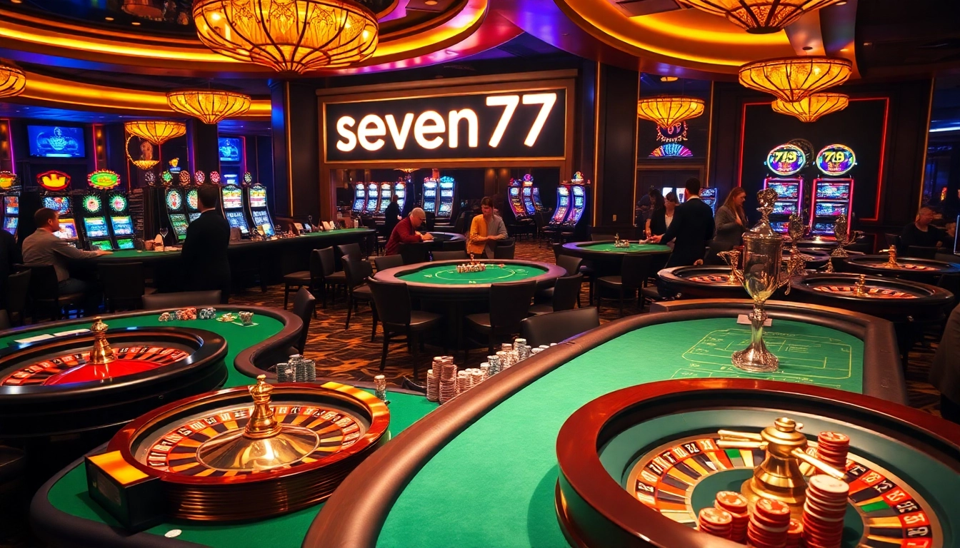 Experience the thrill of winning at seven 77 casino tables with vibrant chips and exciting gameplay.