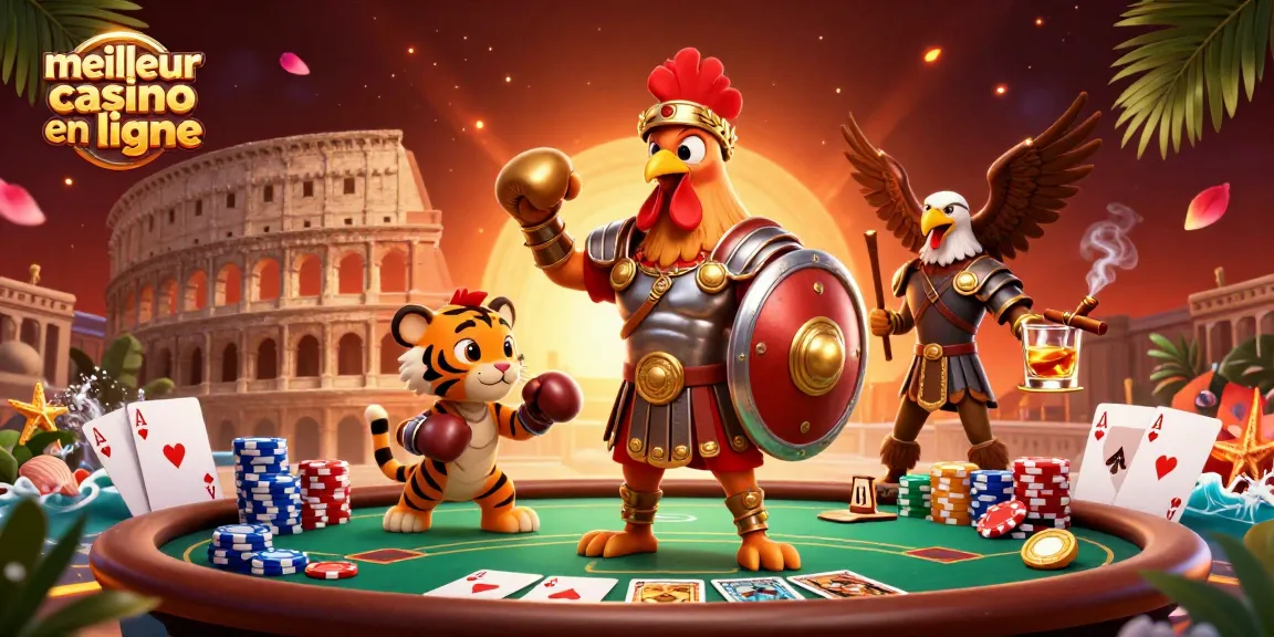 Gagnez avec le meilleur casino en ligne, illustré par un magnifique affrontement dans une arène dynamique.