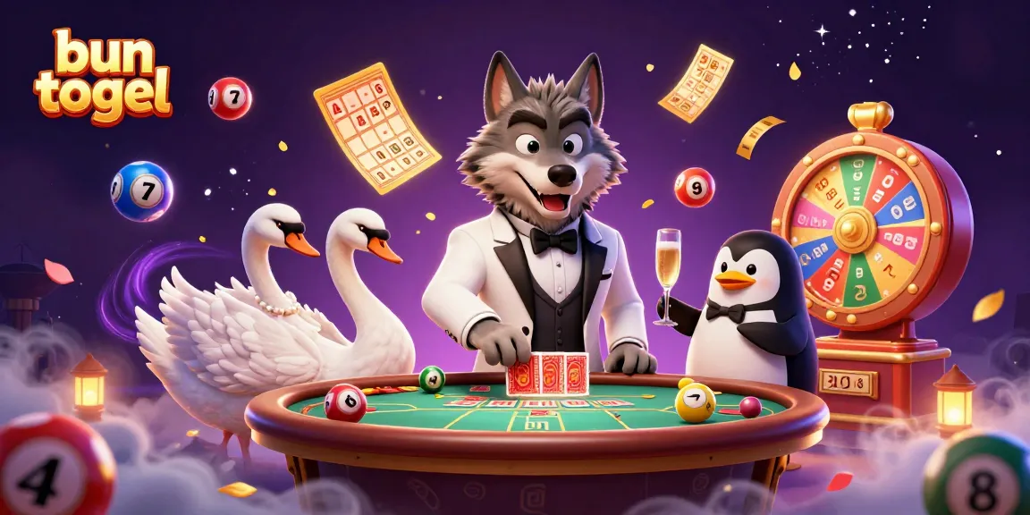 Experience bun togel excitement with vibrant lottery elements and lively casino characters.