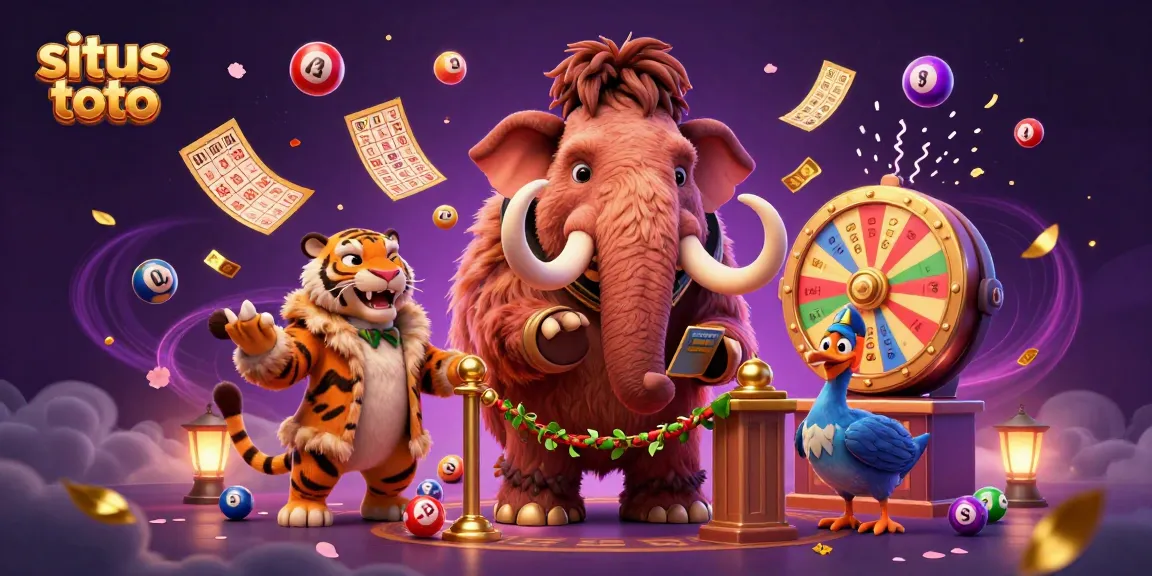 Experience situs toto visually with a vibrant 3D scene featuring casino characters and dynamic lottery elements