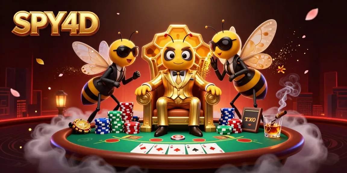 Menyaksikan SPY4D dengan karakter unik di kasino, terinspirasi oleh seni digital 3D.