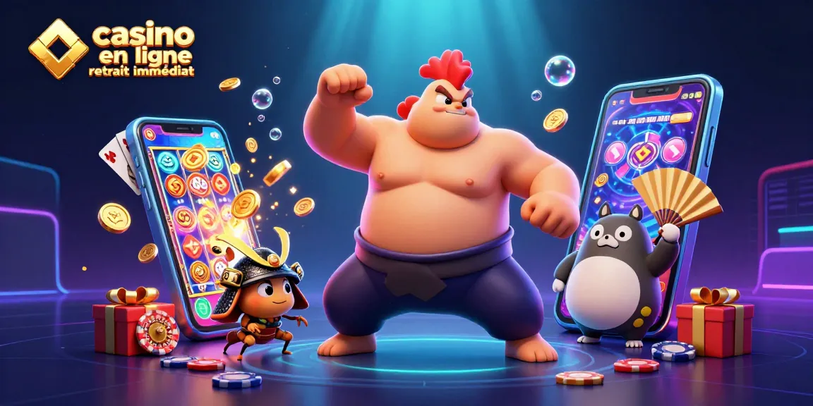 Jouer au casino en ligne retrait immédiat avec des personnages de combat et des jeux colorés illuminés.