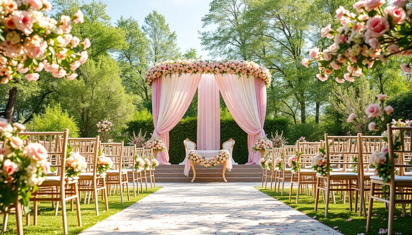 Stunning weddings venue with beautiful floral decor, perfect for a romantic ceremony.