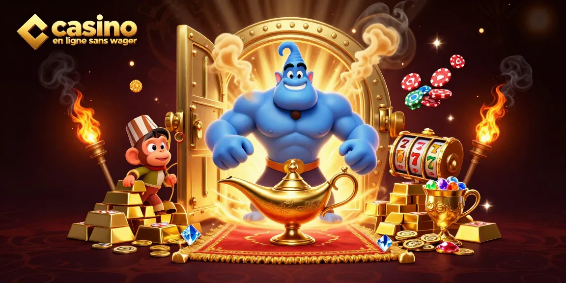 Jouez aux jeux de casino en ligne sans wager, avec un génie et un singe, des richesses et des machines à sous.