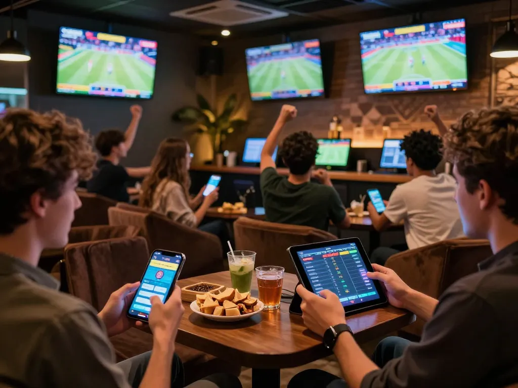 Experience thrilling sports betting at okwin with fans engaging in live game action.