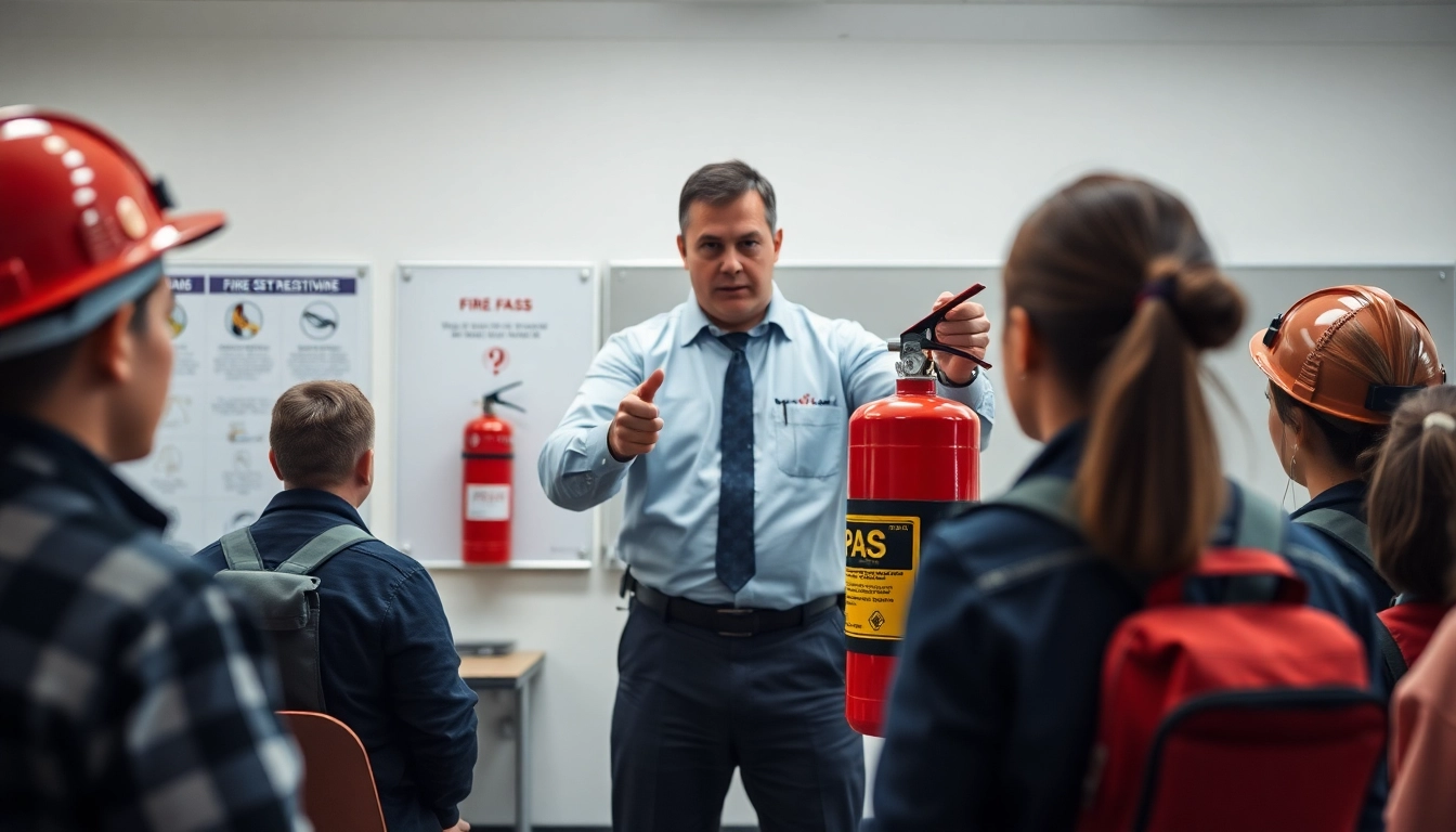 Learn to use a pass fire extinguisher effectively in a fire safety training session.