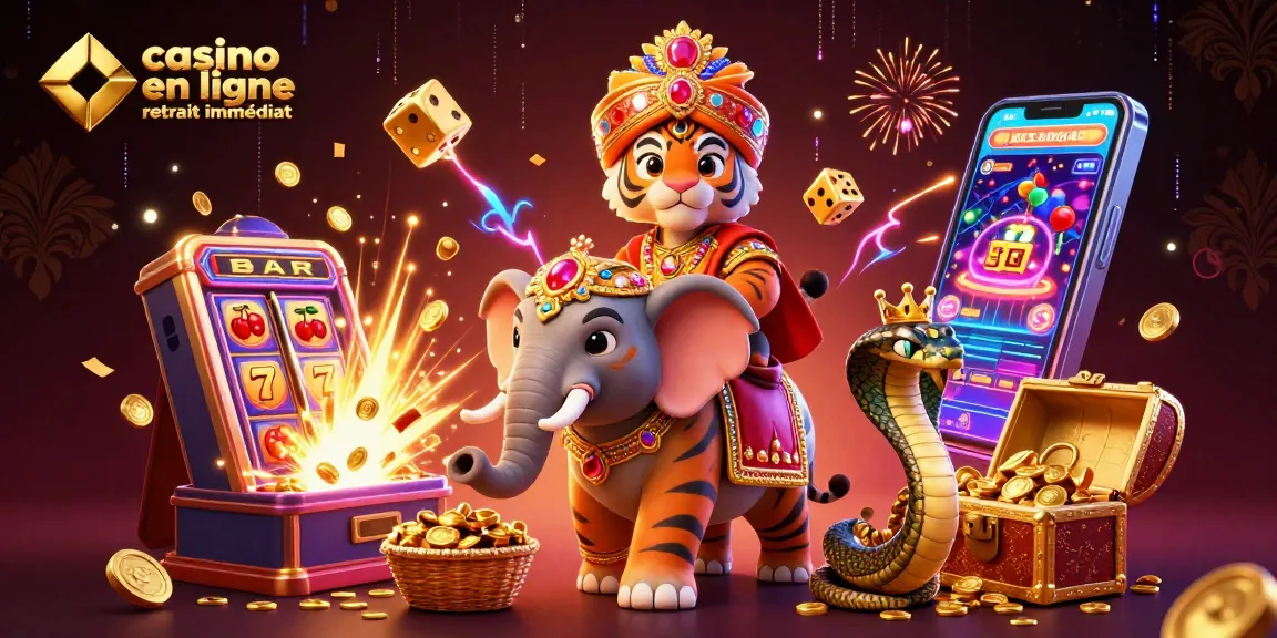 Casino en ligne retrait immédiat : Illuminez vos gains avec cette scène animée et dynamique.