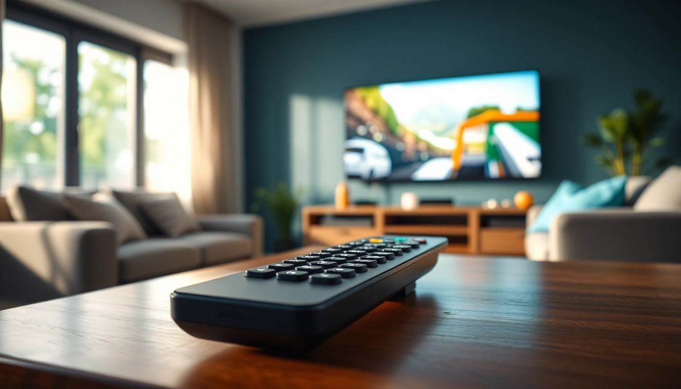 Ersatz Fernbedienung Sony auf einem eleganten Tisch für gemütliches Fernsehen.