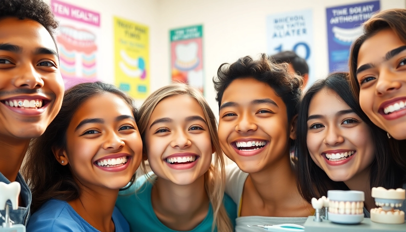 Teen teeth straightening Hawthorn showcases happy teens with beautiful smiles post-treatment in an orthodontic clinic.