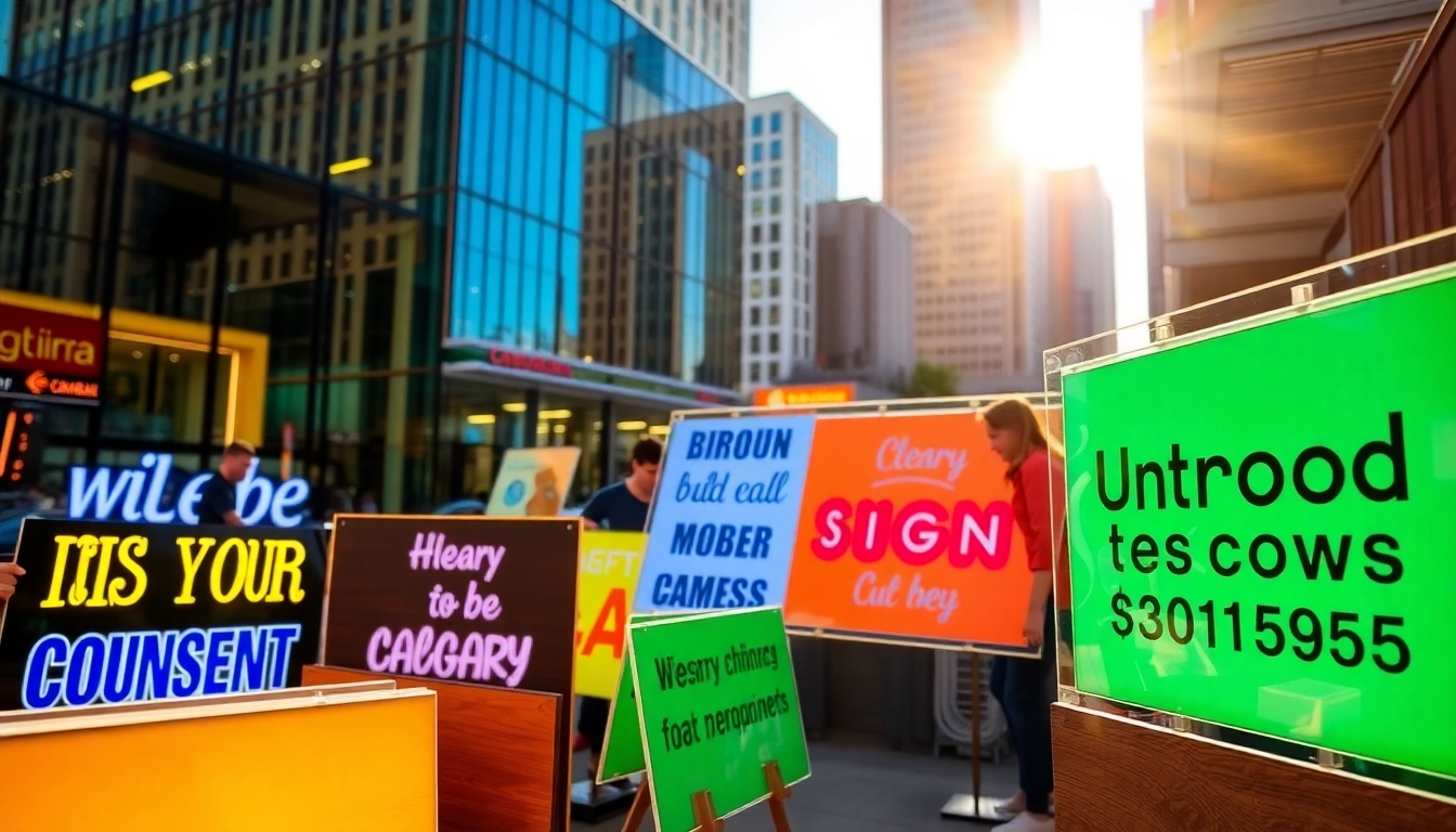Creating custom business signs at a Calgary sign company with a focus on vibrant design.