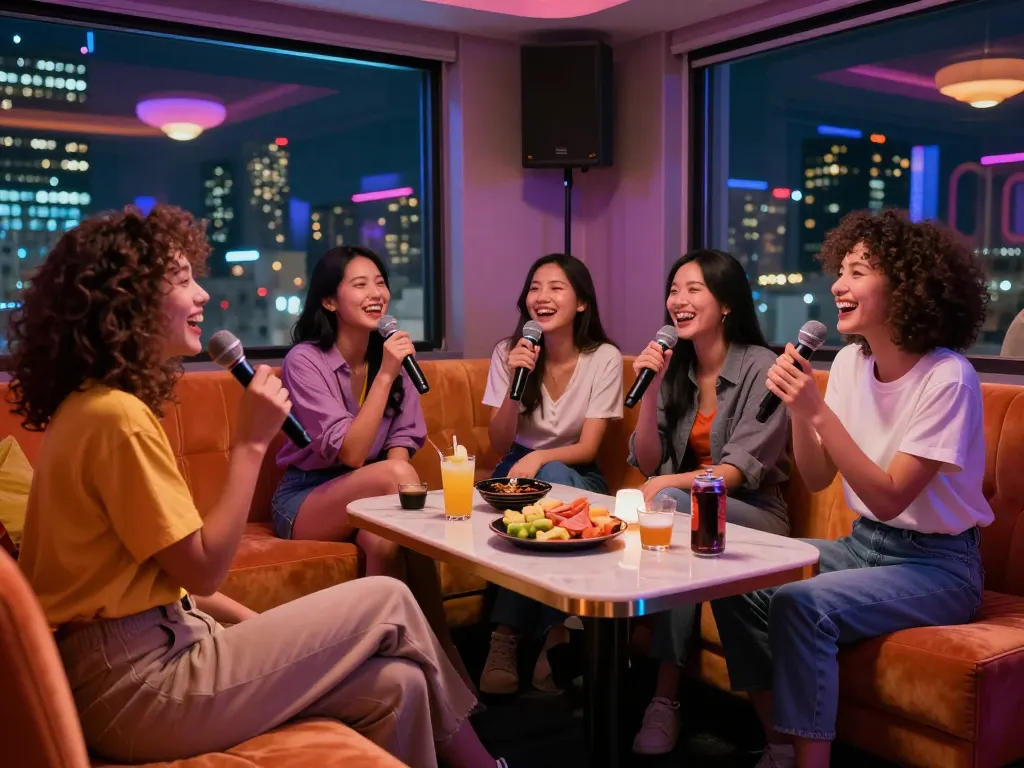 활기찬 노래방에서 친구들과 함께 www.3no.org/bupyeong에서 즐거운 밤을 보내세요.