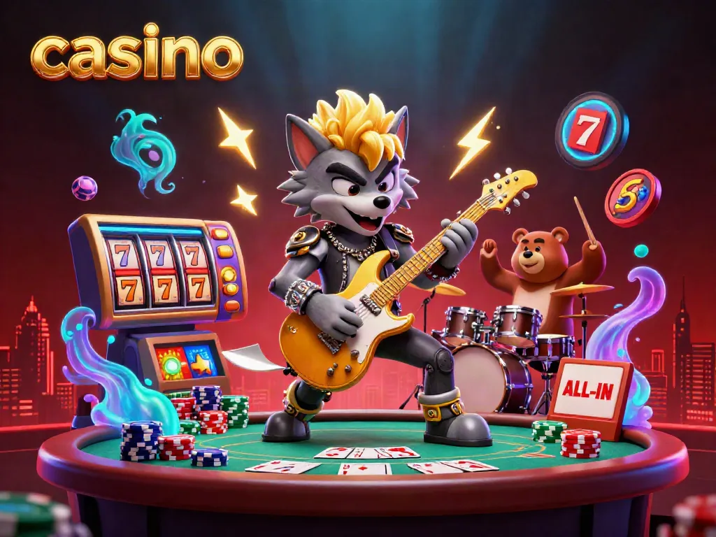 Experience thrill at the casino with charismatic characters and vibrant gaming elements.