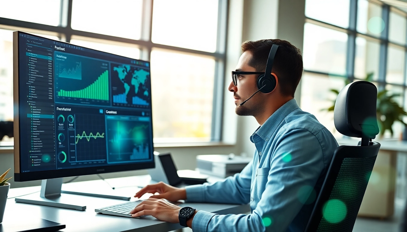 Engaging enterprise ai assistant optimizing workflows in a modern office environment.