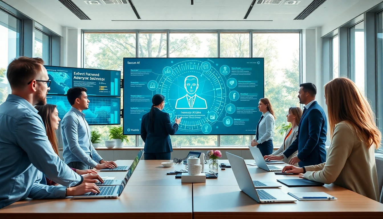 Engage with an innovative enterprise ai assistant in a vibrant office setting.