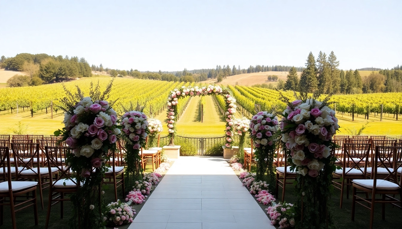 Beautiful wedding venues northern California showcasing a picturesque outdoor setting with floral arrangements.