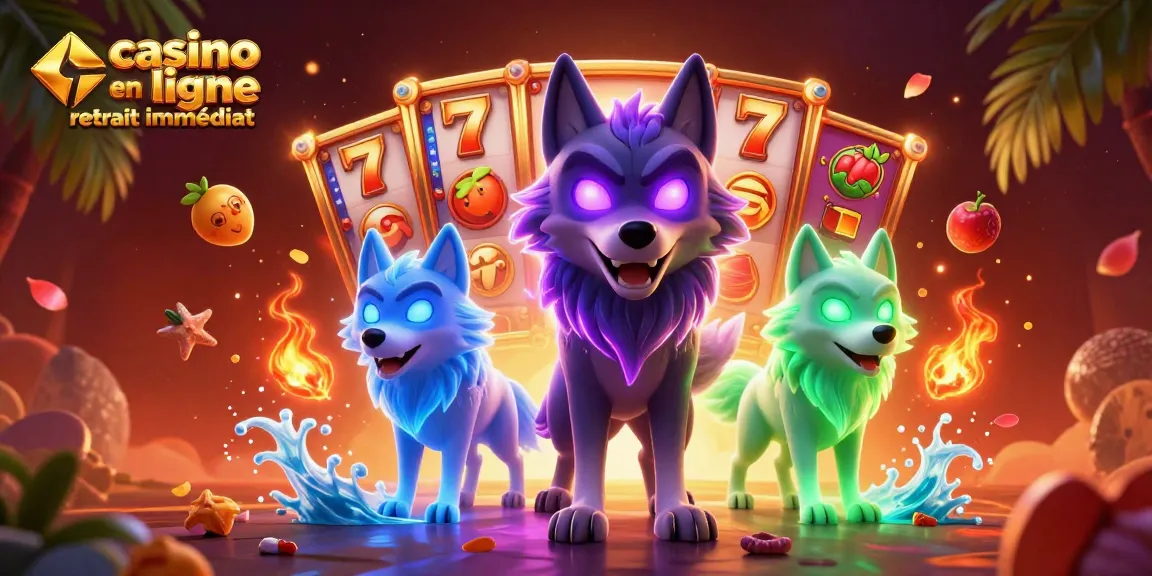 Rejoignez l'excitation du casino en ligne retrait immédiat avec des personnages animés et des symboles gagnants.