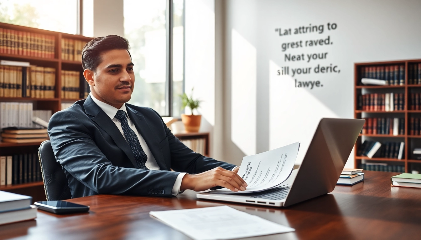 San Antonio accident lawyer reviewing case files in a bright, professional office setting.