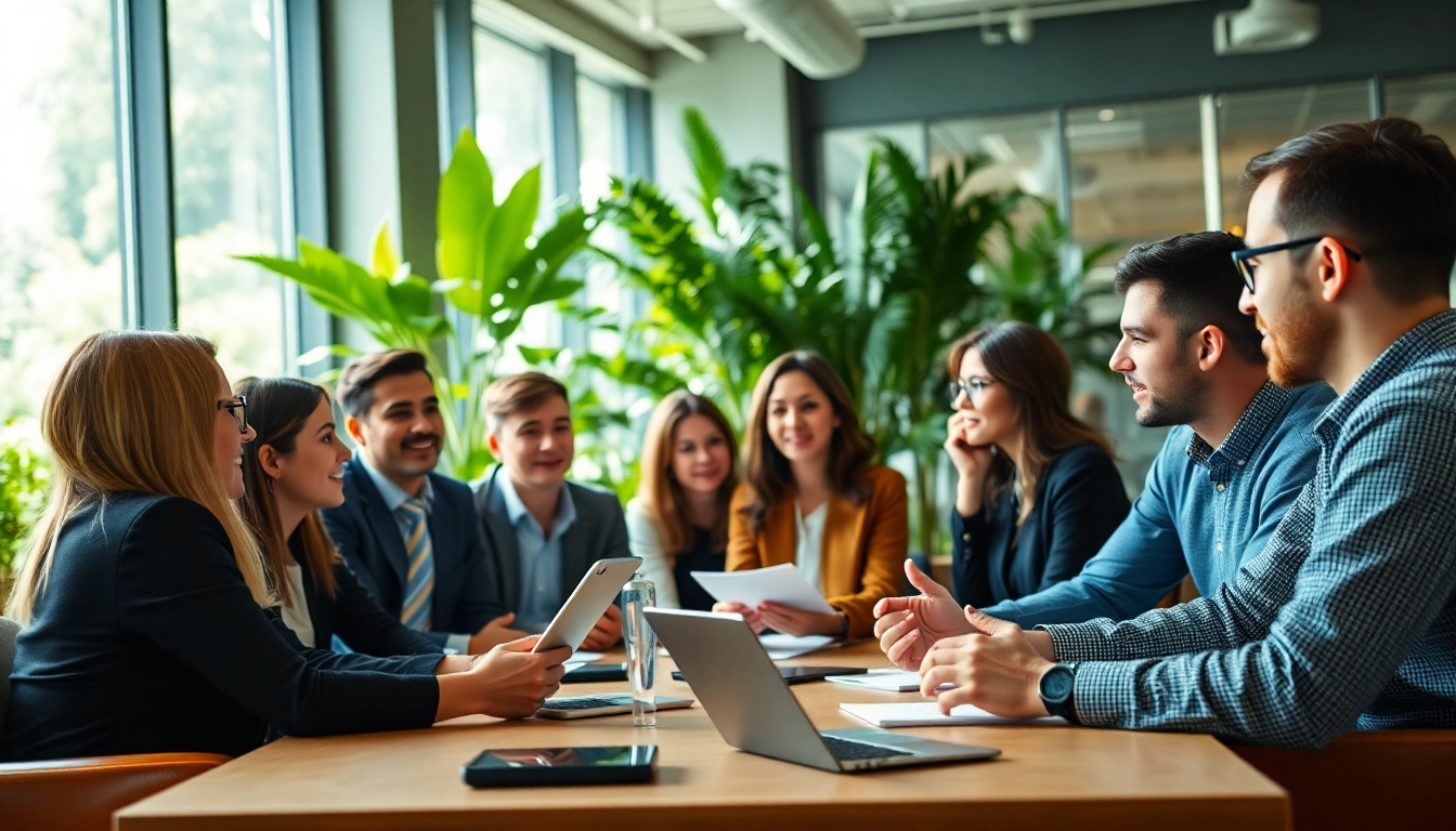 Engaging scene depicting an expert led warranty company team collaboration in a modern office.