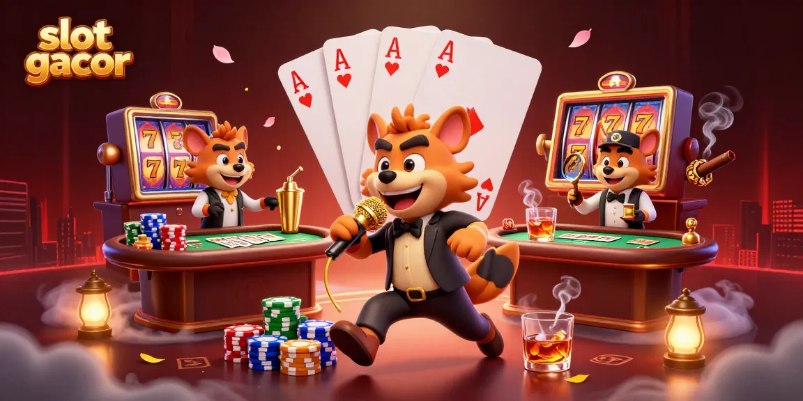 Experience the thrill of slot gacor with hyena characters in a vibrant casino scene.