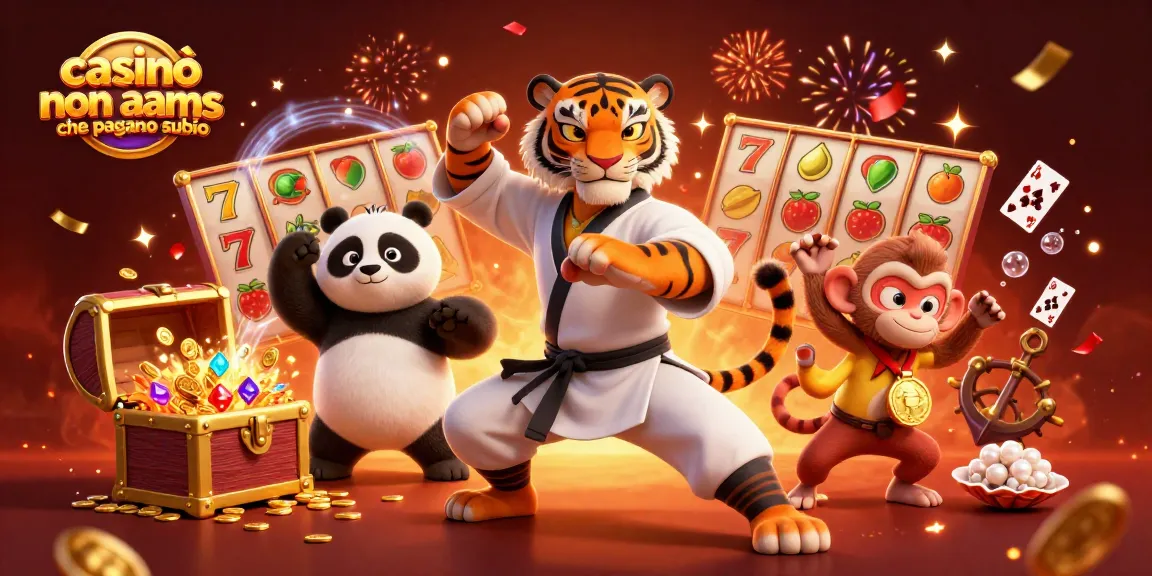Casinò non aams che pagano subito: Scopri un'illustrazione divertente con un tigre maestro e i suoi discepoli in azione.