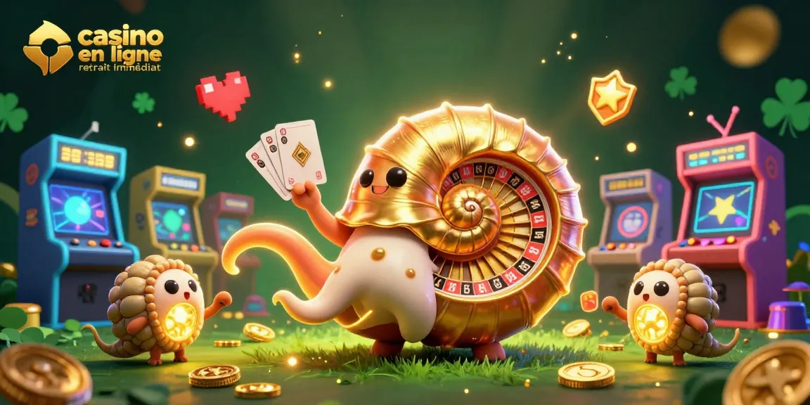 Visualisez le casino en ligne retrait immédiat avec un nautilus géant et des éléments de jeu éclatants.