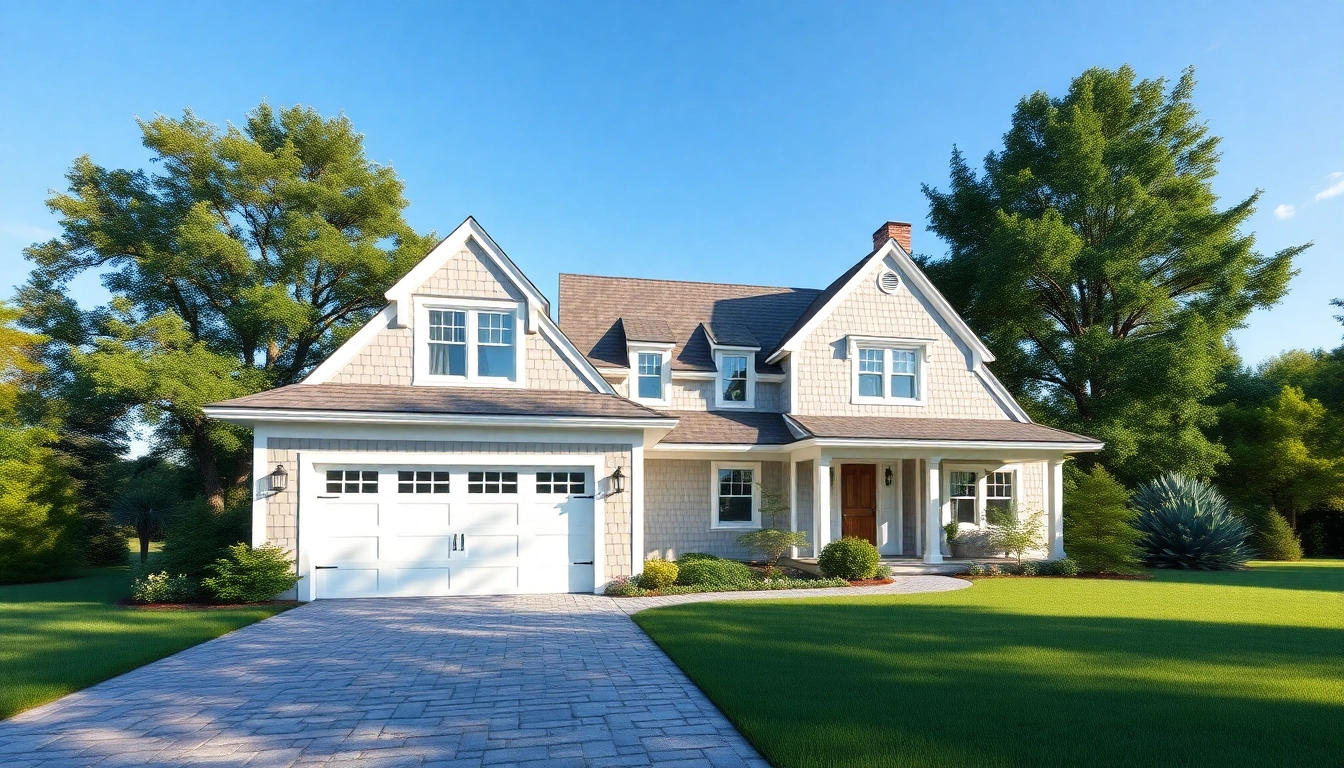 Stunning cape cod home with classic wooden architecture and lush surroundings.