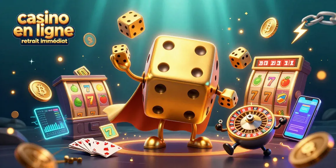 Jouez au casino en ligne retrait immédiat avec des dés dorés et des éléments de jeu fascinants.