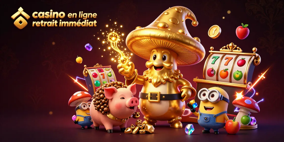 Profitez de l'expérience de jeu avec le casino en ligne retrait immédiat et des illustrations de magie dorée.