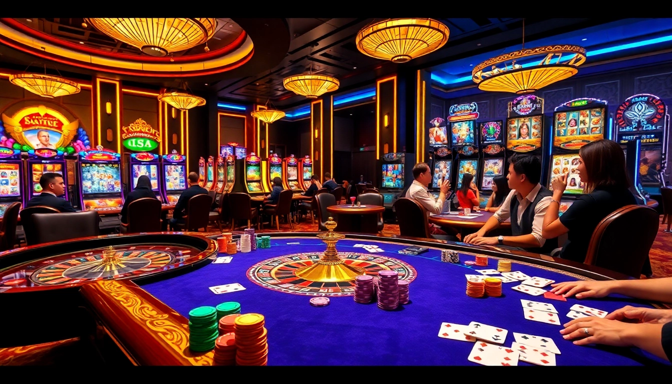Engaging scene of players betting at a luxurious casino table at https://32win11.net/, showcasing excitement and professionalism.