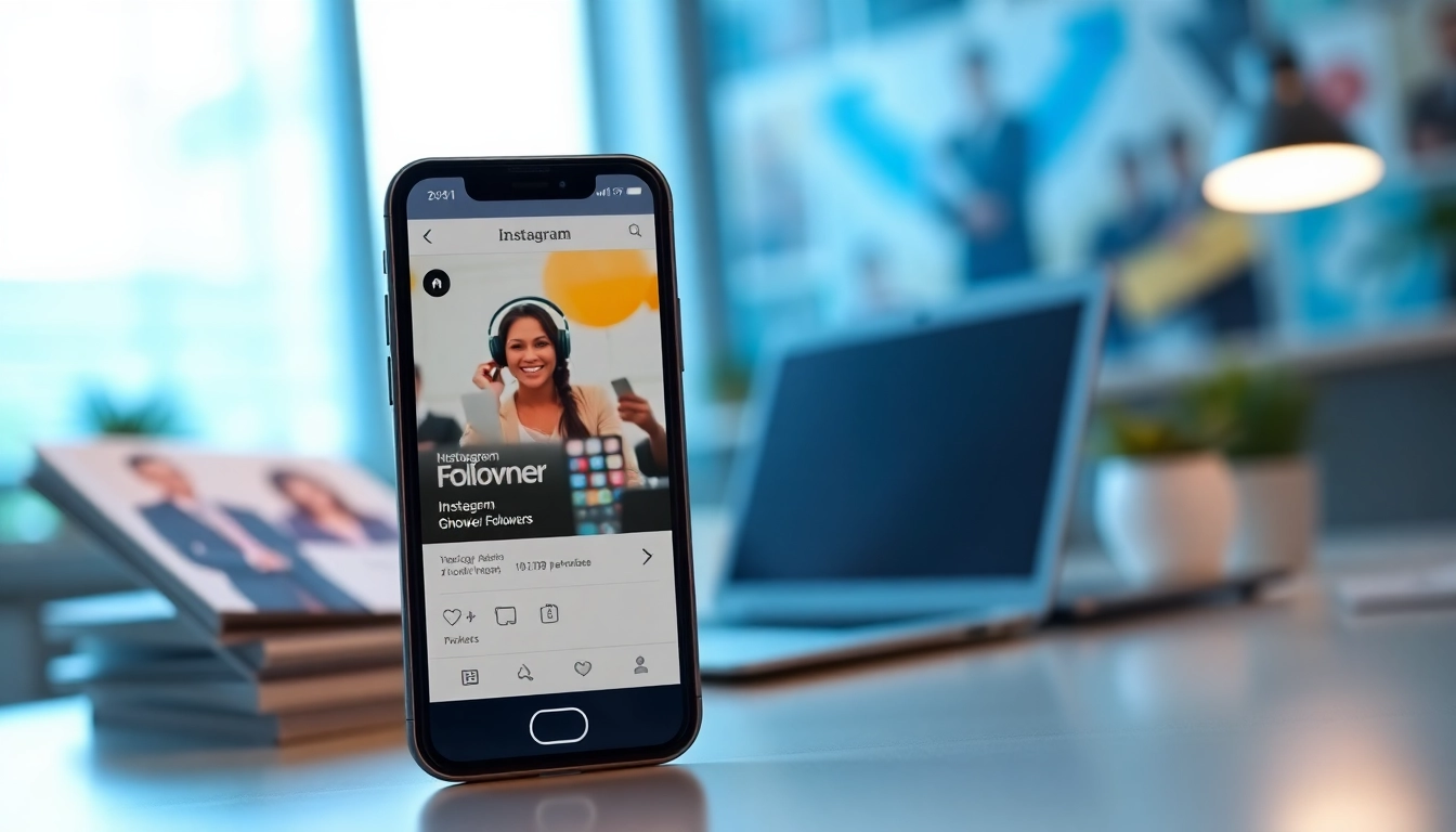 instagram フォロワー 購入のために成長するフォロワー数を表示するスマートフォンの画像